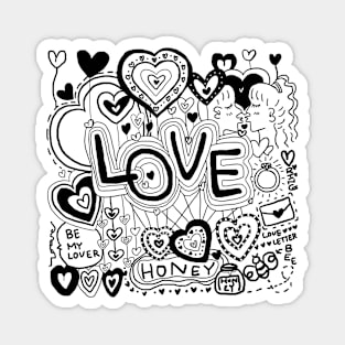 love, doodling Magnet