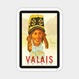 Valais, Switzerland, Ski Poster Magnet