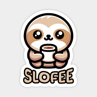 Slofee! Cute Coffee Sloth Pun Magnet