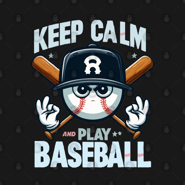 funny ball baseball keep calm and play baseball by WOLVES STORE