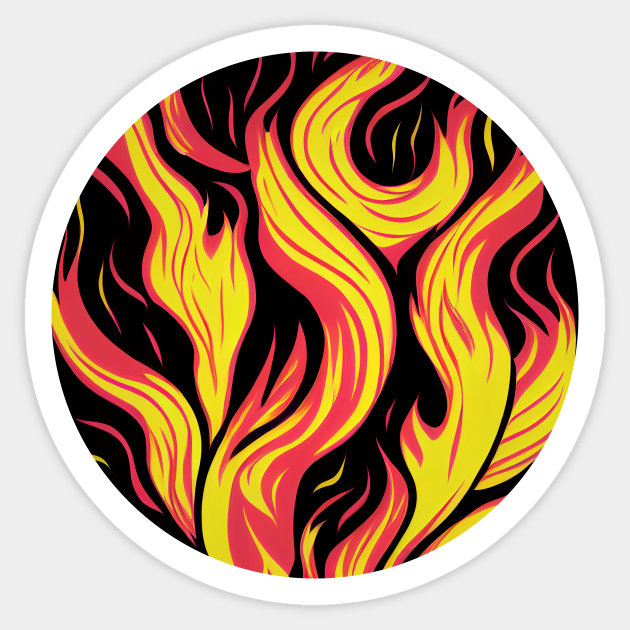 Abstract Fire Circle || Vector Art Flames - Fire - Sticker | TeePublic