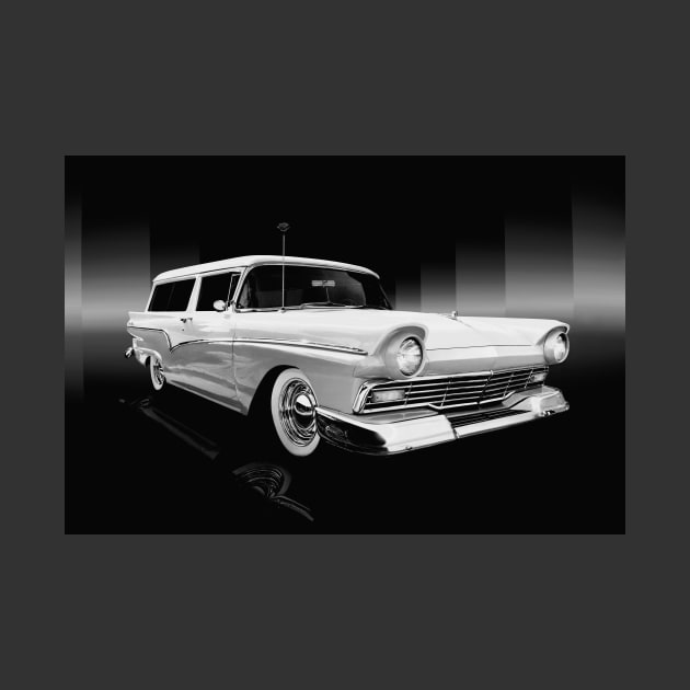 1957 Ford Del Rio Ranch Wagon B/W by Burtney