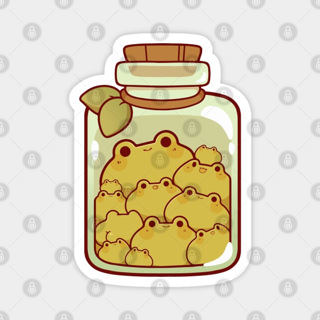 Jar of pickled frogs Magnet by Rihnlin
