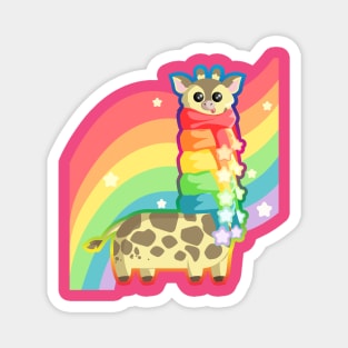 Rainbow Giraffe Magnet