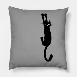 Black Cat Holding On Pillow