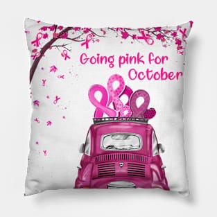 Going Pink For October Hope Breast Cancer Awareness Gift Pillow