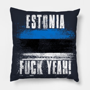 Estonia Fuck Yeah! Wartorn Distressed Flag Pillow