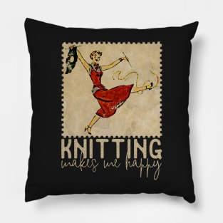 Vintage 1950s Knitting Pillow