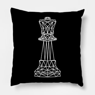 Geometric white chess queen Pillow