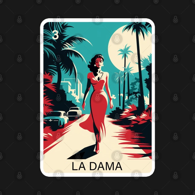 Mexican Lottery La Dama Lady Game of Mexico Loteria Design by VogueTime