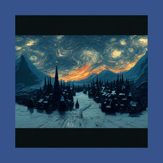 Starry Night Over Hogsmeade Village by Grassroots Green