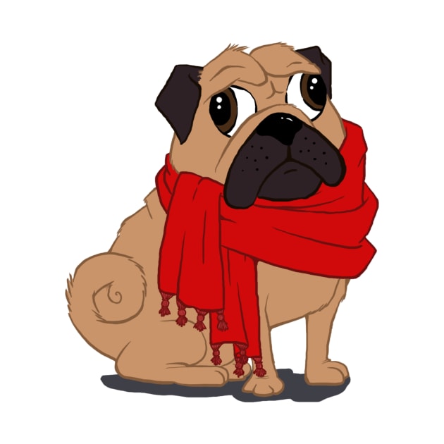 Pug Scarf by AnaKing