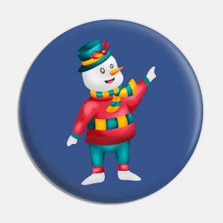 Simple Draw Snowman Cartoon Vector Illustration Design Happy Ice Man for Christmas Holiday Pin