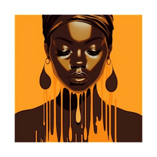 Melanin Dripping African Woman Black Pride T-Shirt