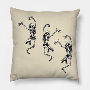 Dance with Death Skeleton Dancing Halloween Pillow