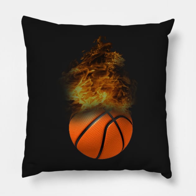 Fire Basketball Pillow by Skymann