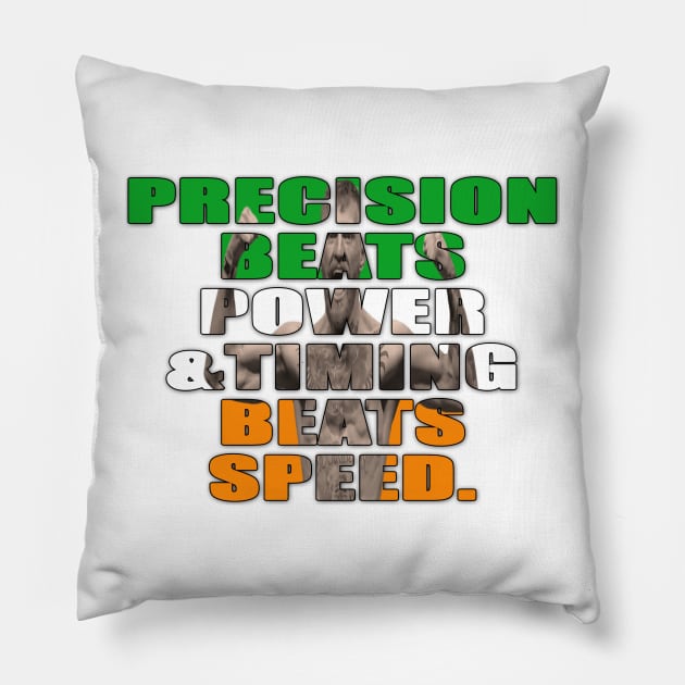 Precision Beats Power & Timing Beats Speed Version 2 Pillow by finnyproductions