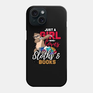 Bookworm Girl Sloth Phone Case