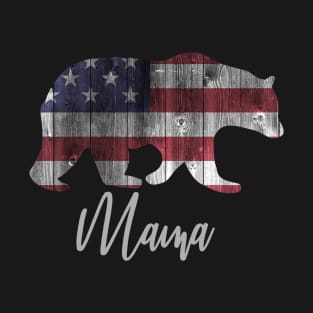 Mama Bear 4th of july flag american T-Shirt