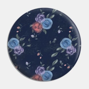 Multiple colour Floral design with dark blue background Pin