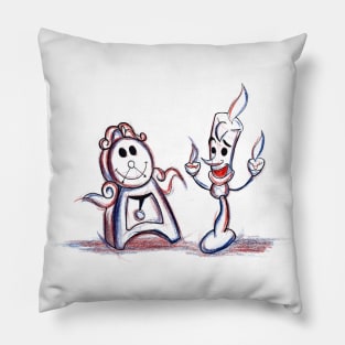 cogsworth & lumiere Pillow