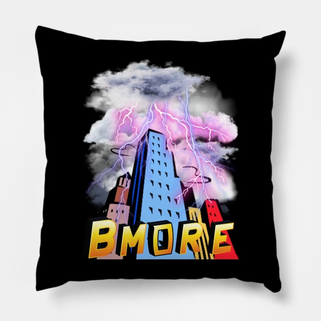 BMORE CITY STORM DESIGN Pillow by The C.O.B. Store