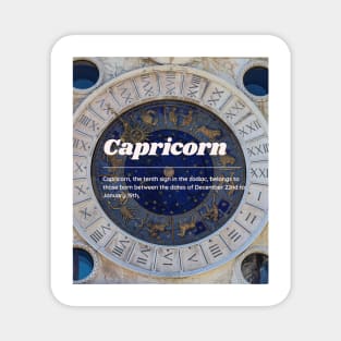 Capricorn Zodiac Roman Numeral Print Magnet