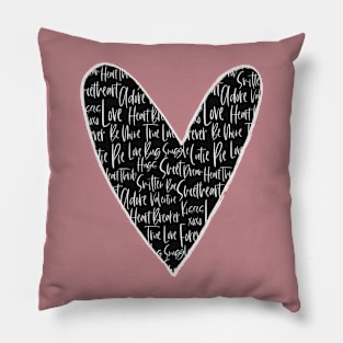 Valentines Day Heart Word Art Pillow