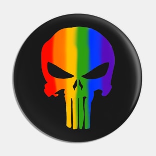 Gay Pride Skull Pin