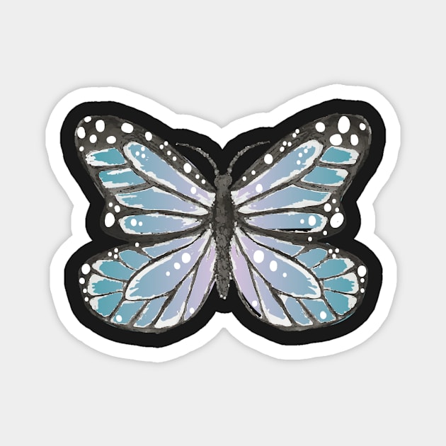 Blue and Purple Butterfly Design Magnet by Richardsonh25