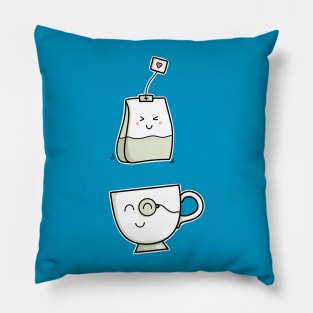 Cute Kawaii Love Tea (version 2) Pillow