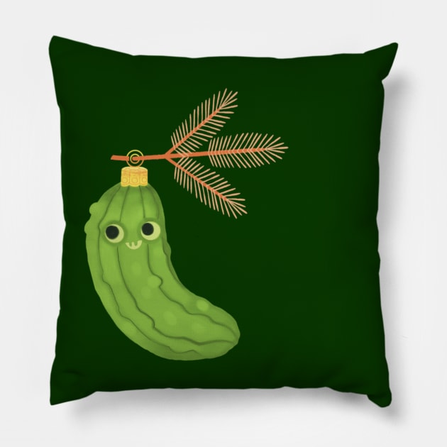 Pickle Ornament Pillow by Kath Waxman Illustration