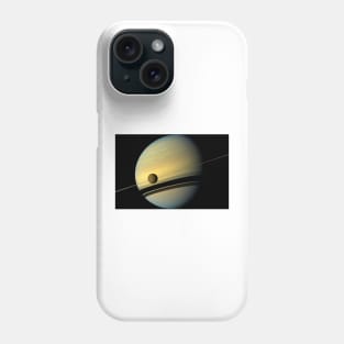 Titan and Saturn, Cassini image (C023/2224) Phone Case