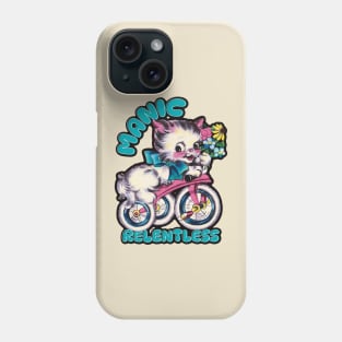 Mannic Relentless Kitten on a Bike Phone Case