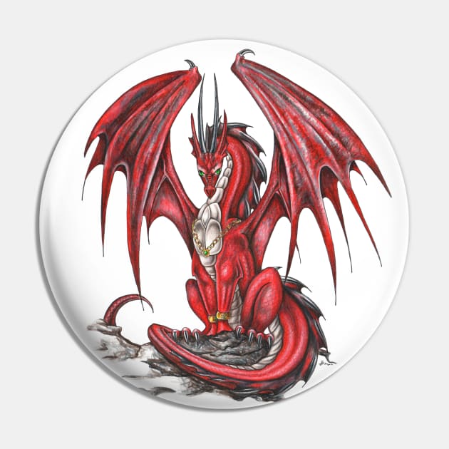 Majestic Red Dragon Pin by Sandra Staple