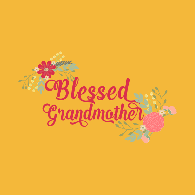 Blessed Grandmother Floral Christian Grandma Art by g14u