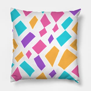 Geometric Trapezoid Orange Purple Blue Abstract Art Pillow