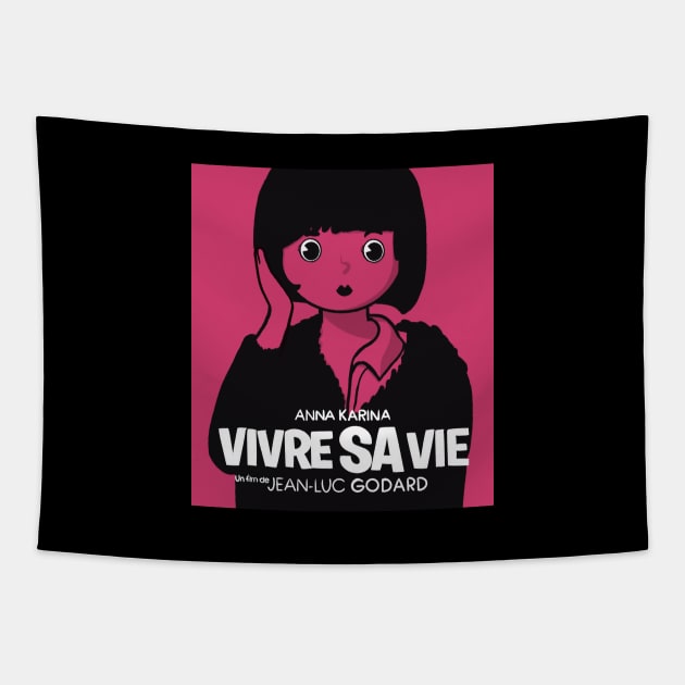 My Life to Live - French Nouvelle Vague poster Tapestry by MiaouStudio