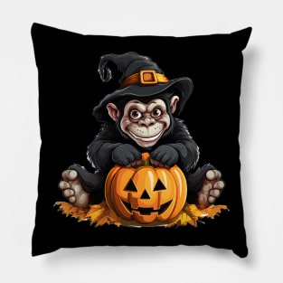 Halloween Pumpkin Monkey Pillow