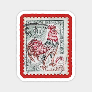 French Rooster Stamp 1980 Magnet