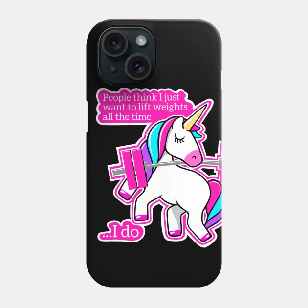 Weightlifting Unicorn / version 2 Phone Case by TimAddisonArt