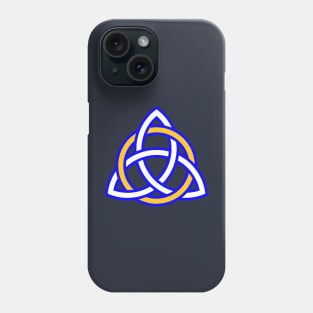 Scottish Blue Triquetra with Gold Ring Phone Case