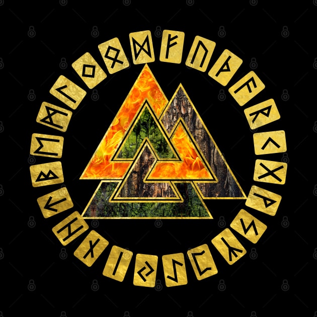 Valknut Symbol and runes by Nartissima