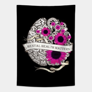 Brain Floral, Mental Health Matters 8 Tapestry