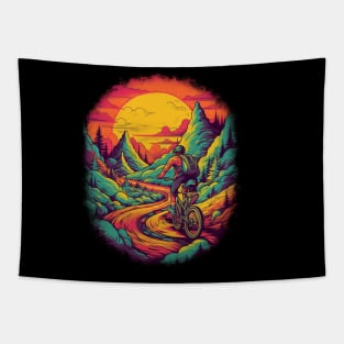 Mountain Biker Tapestry