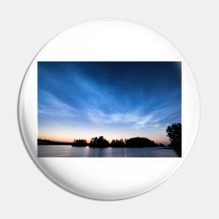 Night shining clouds over lake in Finland Pin