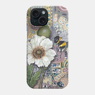 Bumblebee with White Poppy Phone Case