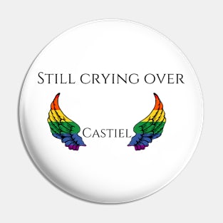 still crying over castiel with rainbow wings Pin