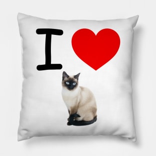 I HEART SIAMESE CAT Pillow