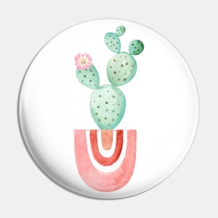 Watercolor cactus in pink pot Pin